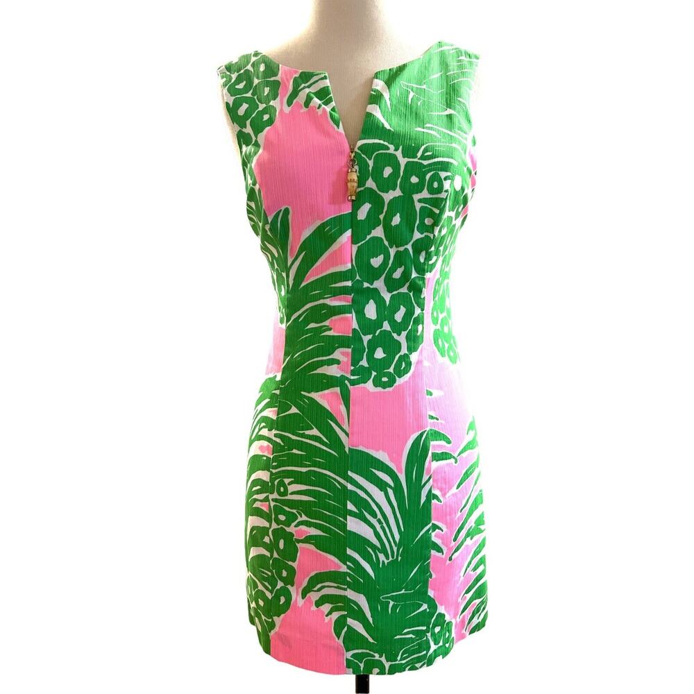 0 Lilly Pulitzer Mila Shift Bright Pink Pineapple Pattern